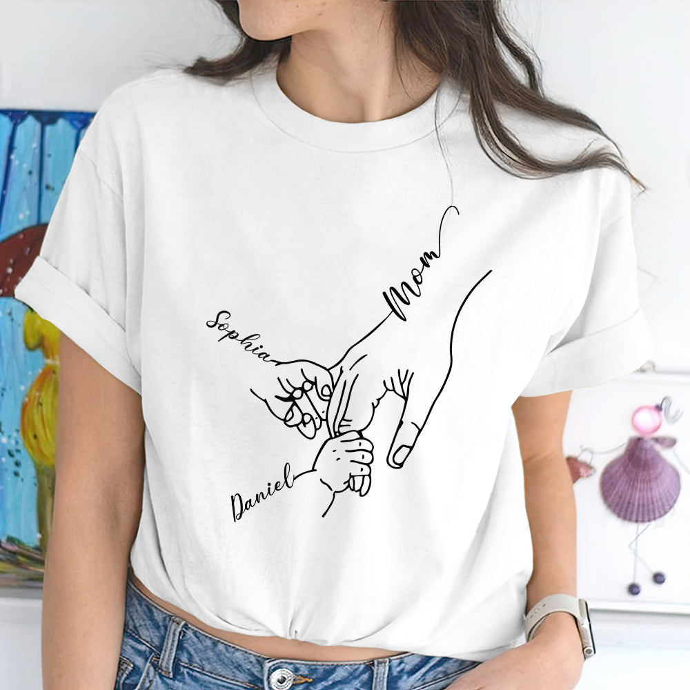 Personalized Handprint Shirt with Kids Names Bright Shirt Gift For Mother's Day HO82 902114