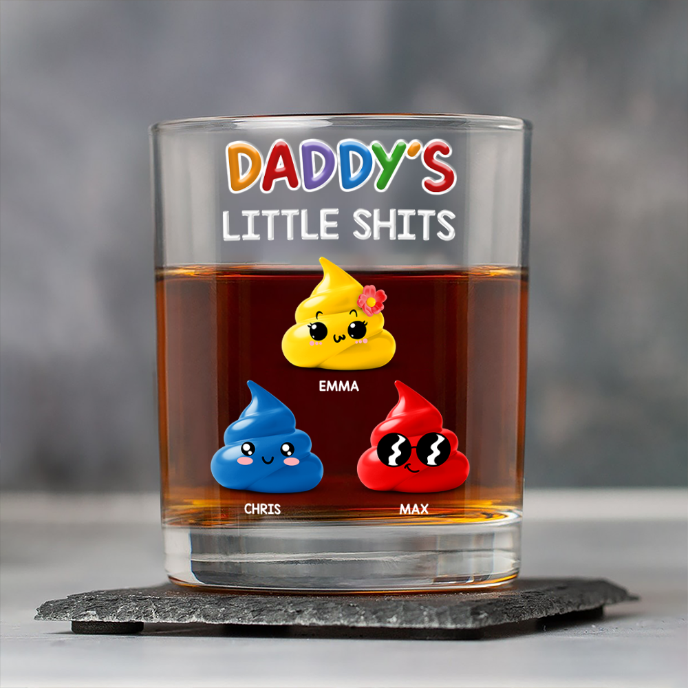 Mommy's Little Sh*ts Personalized Rock Glass Funny Gift For Family CH07 895288