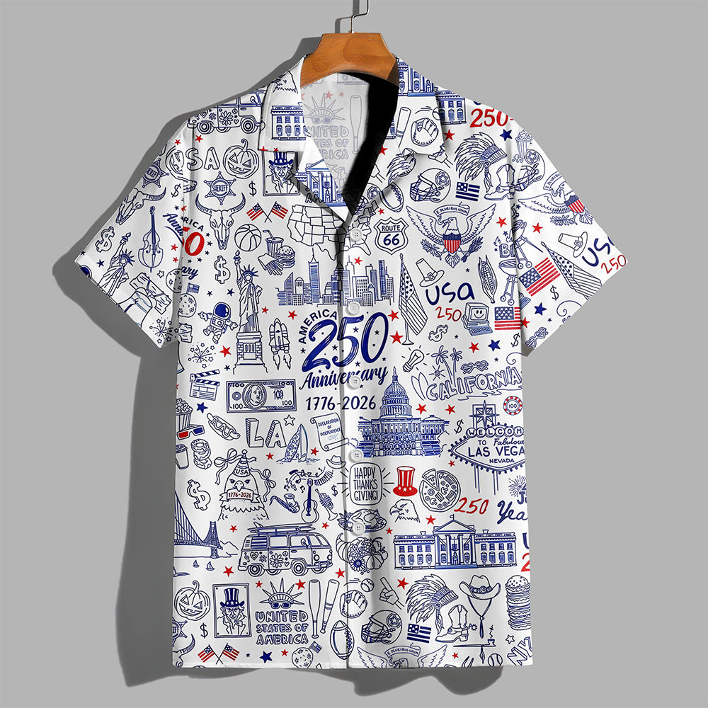 USA 250th Anniversary Patriotic Hawaii Shirt HA75 920884
