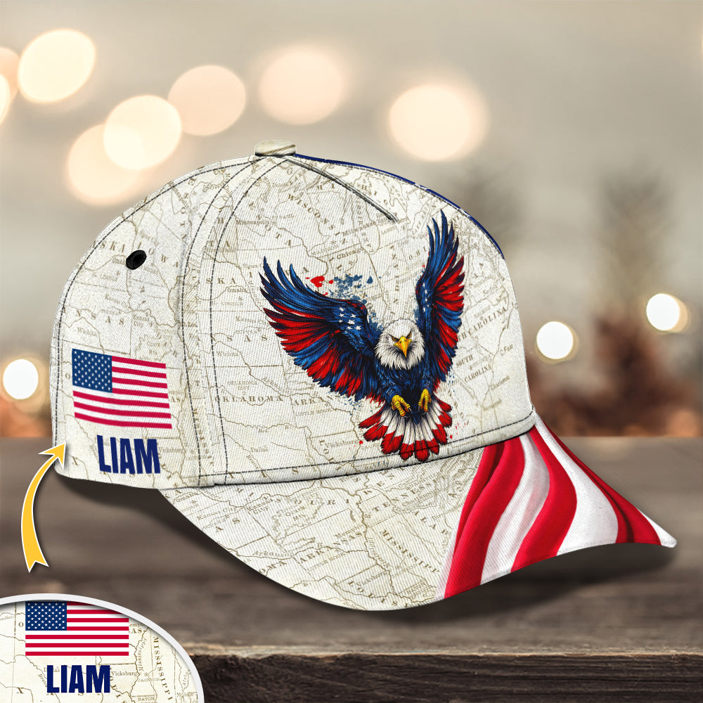 Custom Name American Pride Patriotic 250th Anniversary Eagle Classic Cap HO82 902058
