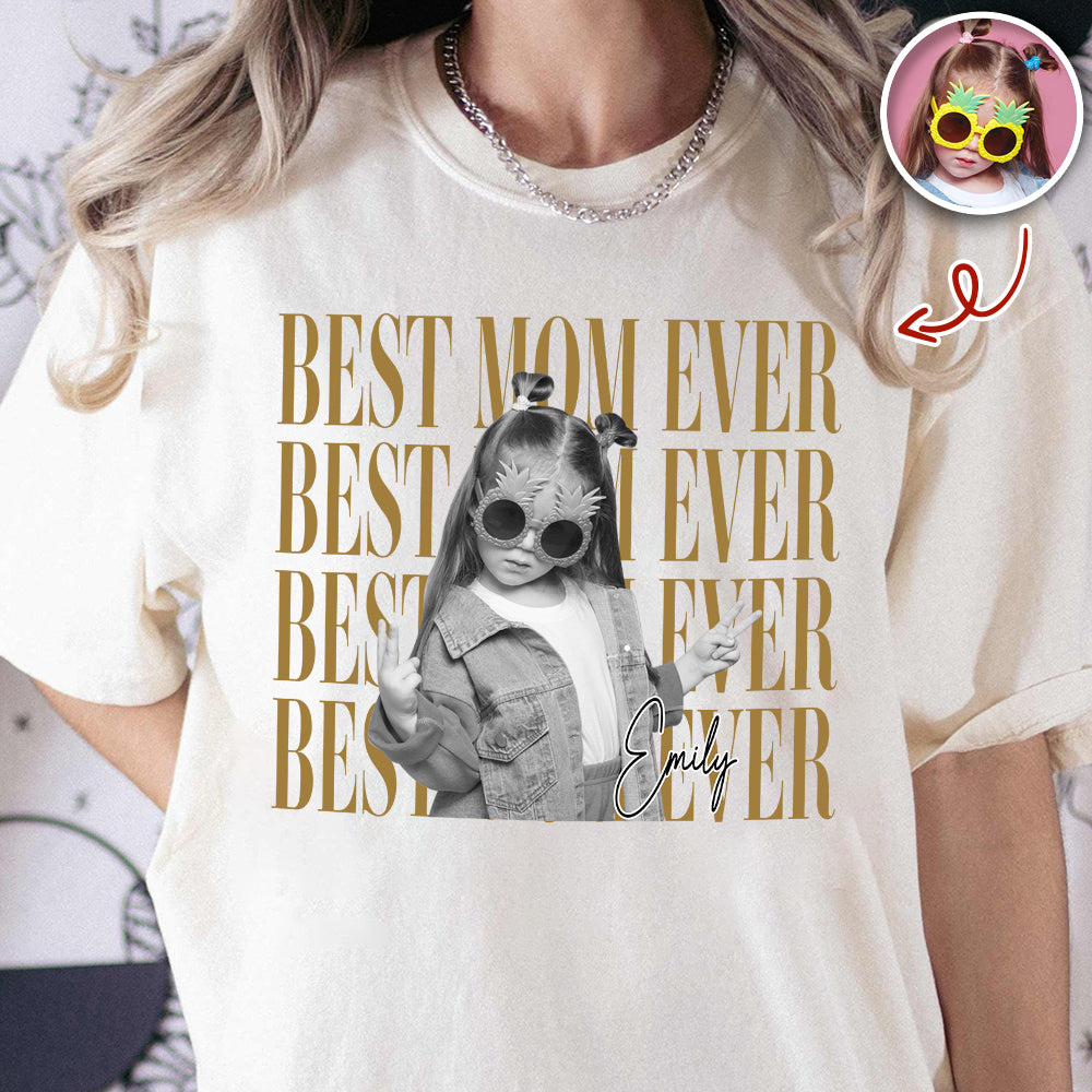 Personalized Vintage Photo Best Mom Ever Family Bright Shirt HA75 921362