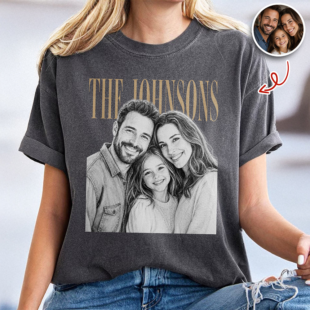 Custom Photo Portrait Vintage Style Comfort Shirt, Personalized Gift for Family & Friends LM32 669617