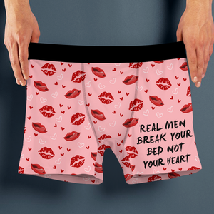 Real Men Break Your Bed Not Your Heart Man's Boxer Valentine's Day, Anniversary Gift HA75 891852