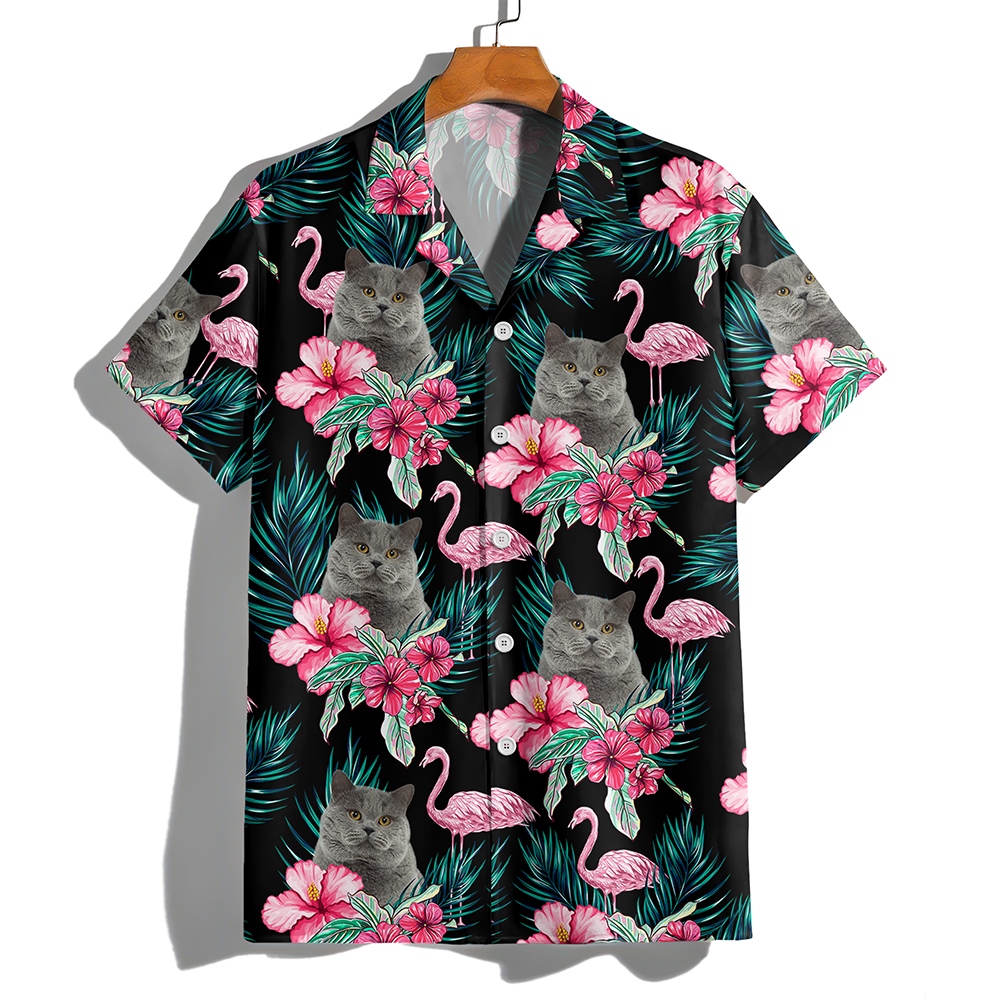 Custom Funny Photo Cat Flamingo Hawaii Shirt Summer Gift HA75 892228