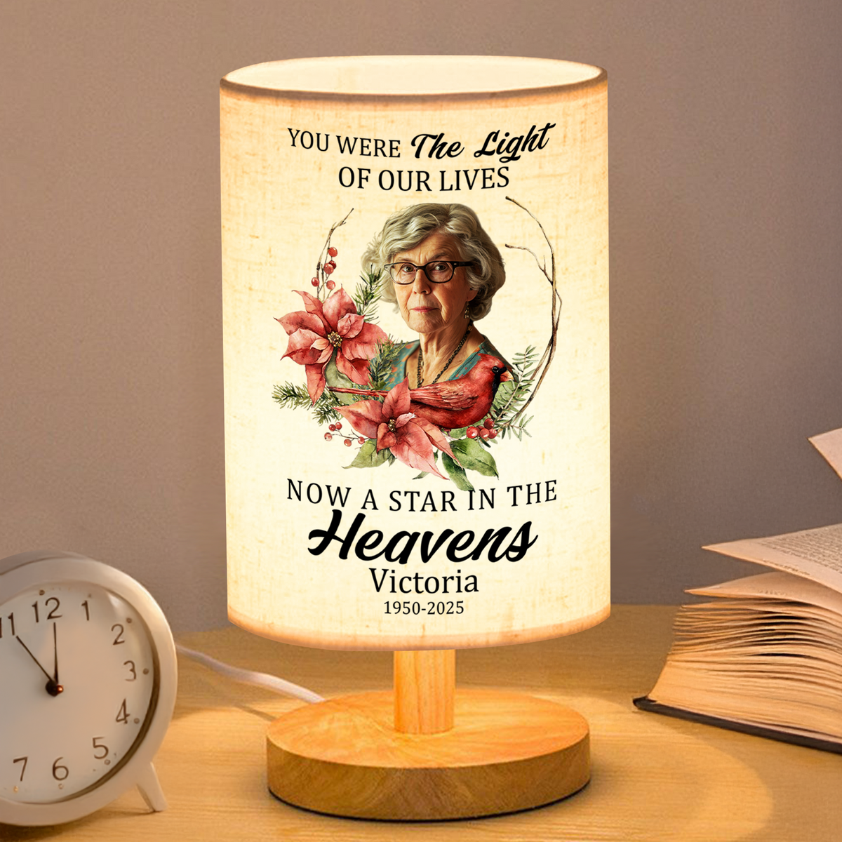 Custom Photo Dad Mom In Heaven Fabric Lamp TH10 892849