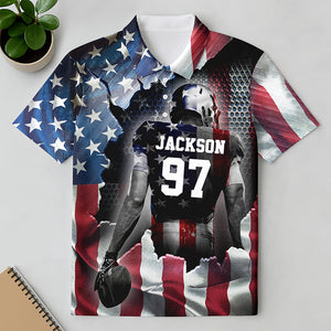 Personalized American Love Football Polo Shirt HO82 901002