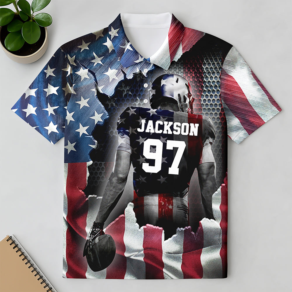 Personalized American Love Football Polo Shirt HO82 901002