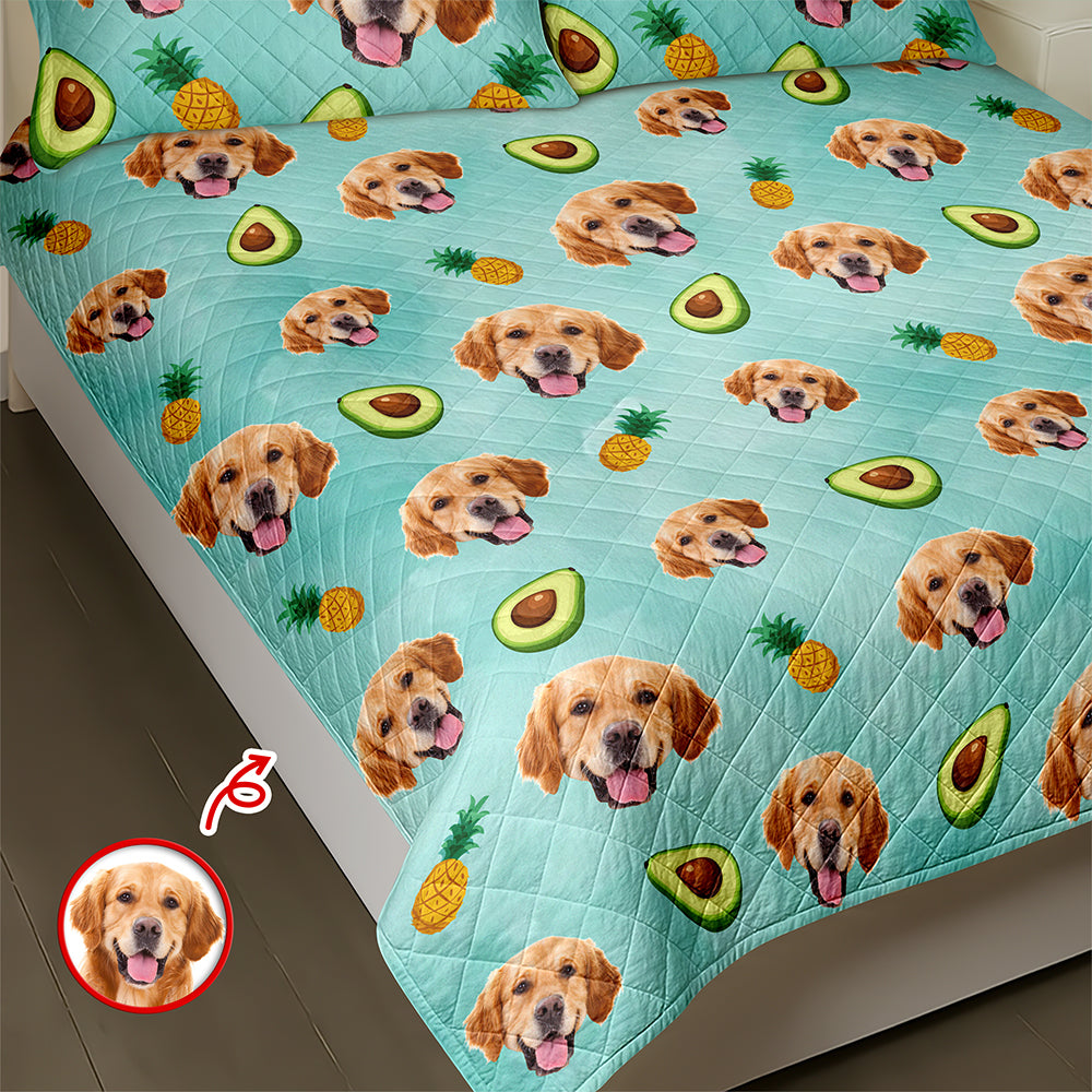 Custom Pet Photo Accessories Pattern Dog Cat Quilt Bedding Set HO82 900490