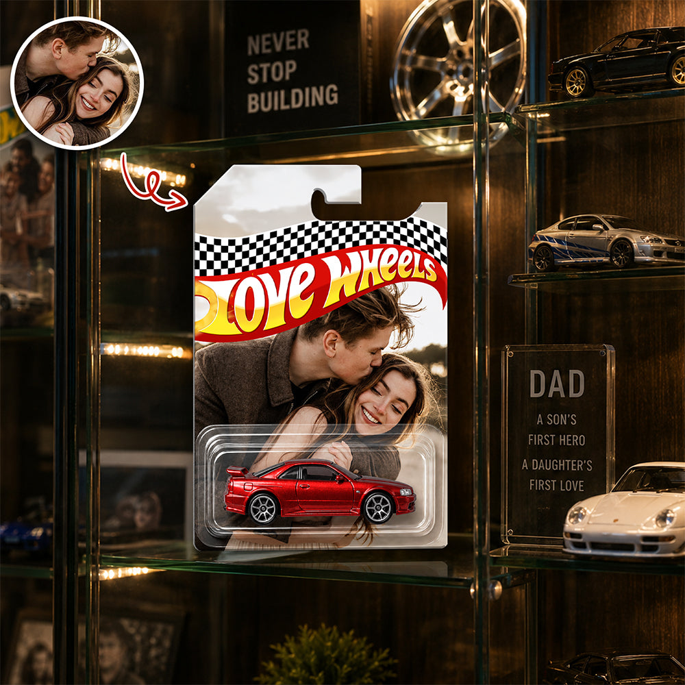Custom Couple Photo Love Wheels Toy Car - Personalized Anniversary Gift HO82 902698
