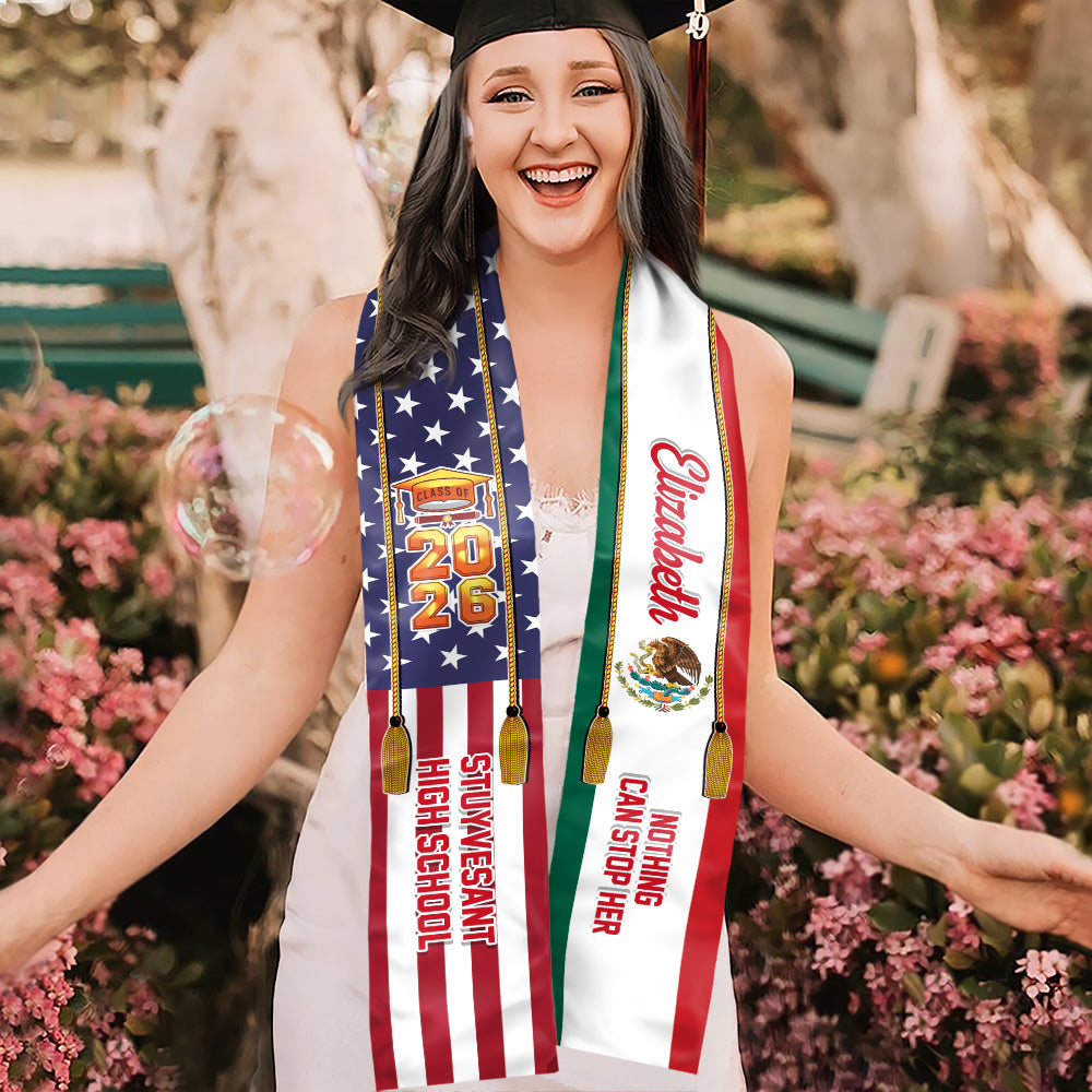 Country Flag Class of 2026 - We Are So Proud of You Stoles Sash, Graduation Gift, Senior Gift CH07 910056
