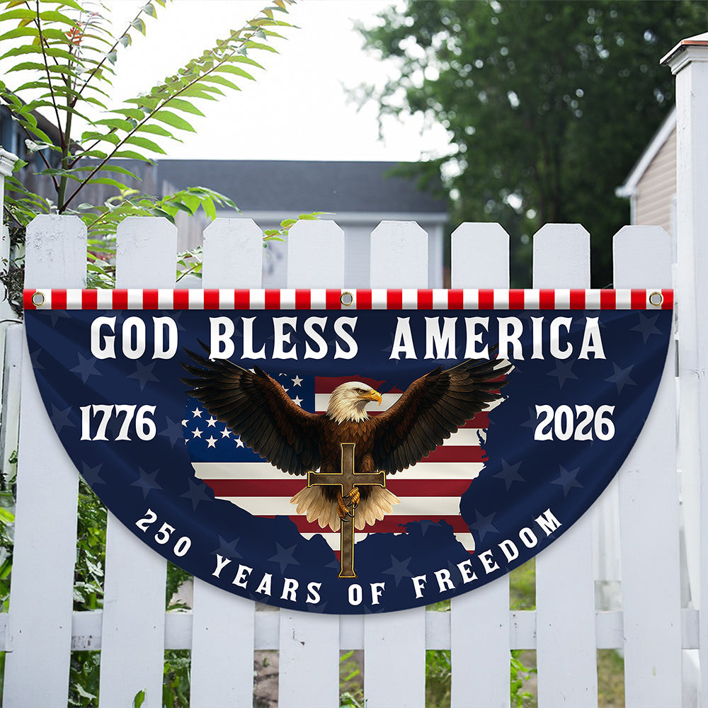 God Bless America 1776-2026 250 Years Of Freedom Eagle Non-Pleated Fan Flag HO82 902770