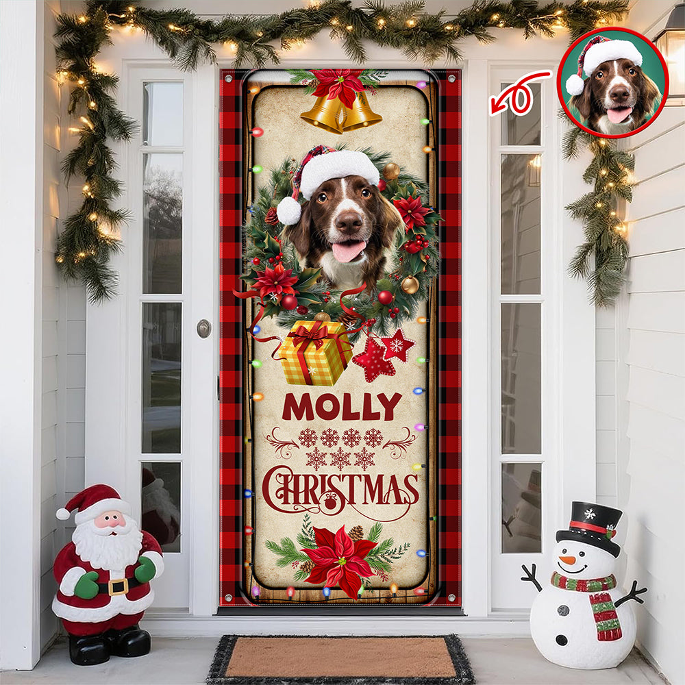 Custom Dog Photo Christmas Decoration Door Cover HO82 900260