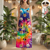 Custom Dog Photo Tie Dye Background Hawaii Cami Maxi Dress HO82 901982