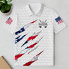 Personalized Golf Ball Pattern With America Flag Polo Shirt Gift For Golfer, Golf Lovers HO82 900806