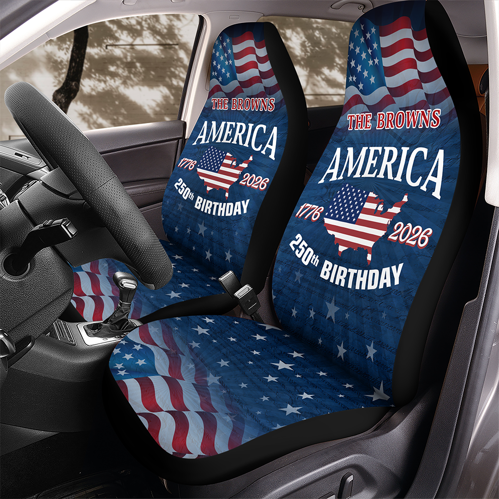 Custom Name America 250 Birthday 1776-2026 Car Seat Cover HO82 901990