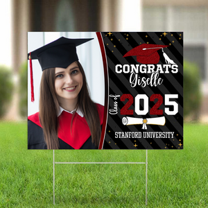 Congrats Class of 2025 Custom Image Yard Sign - Graduation Day, Senior Gift 889869