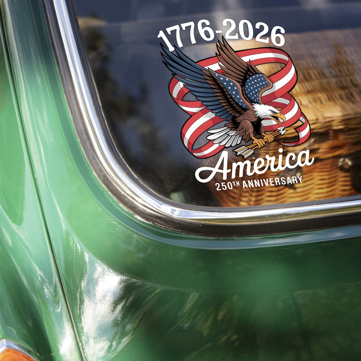 America 250Th Anniversary 1776-2026 Eagle Us Flag Car Window Decal Sticker HA75 898110