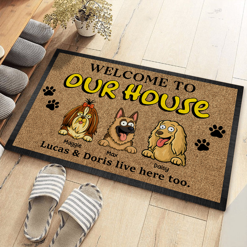Personalized Welcome to Our House For Dog Lovers Doormats LM32 893387
