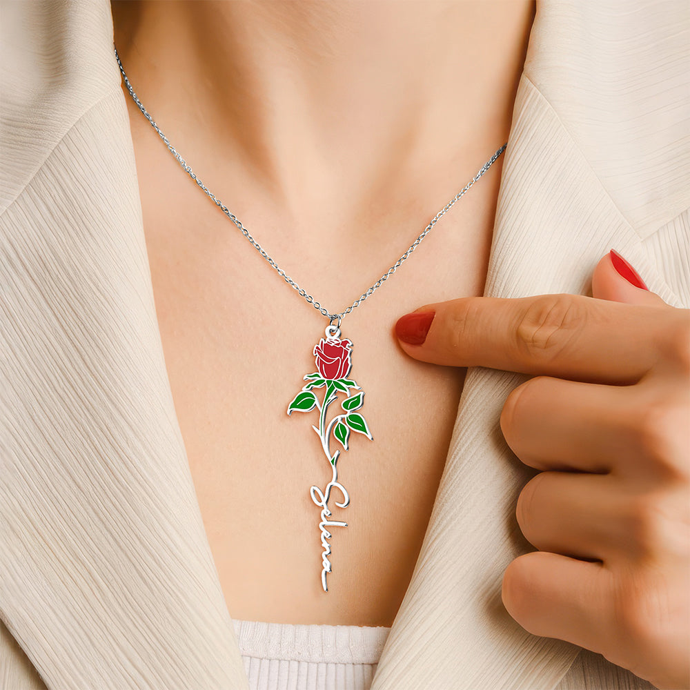 Personalized Special Flower Graceful Shape Necklace For Mother's Day LM32 893417