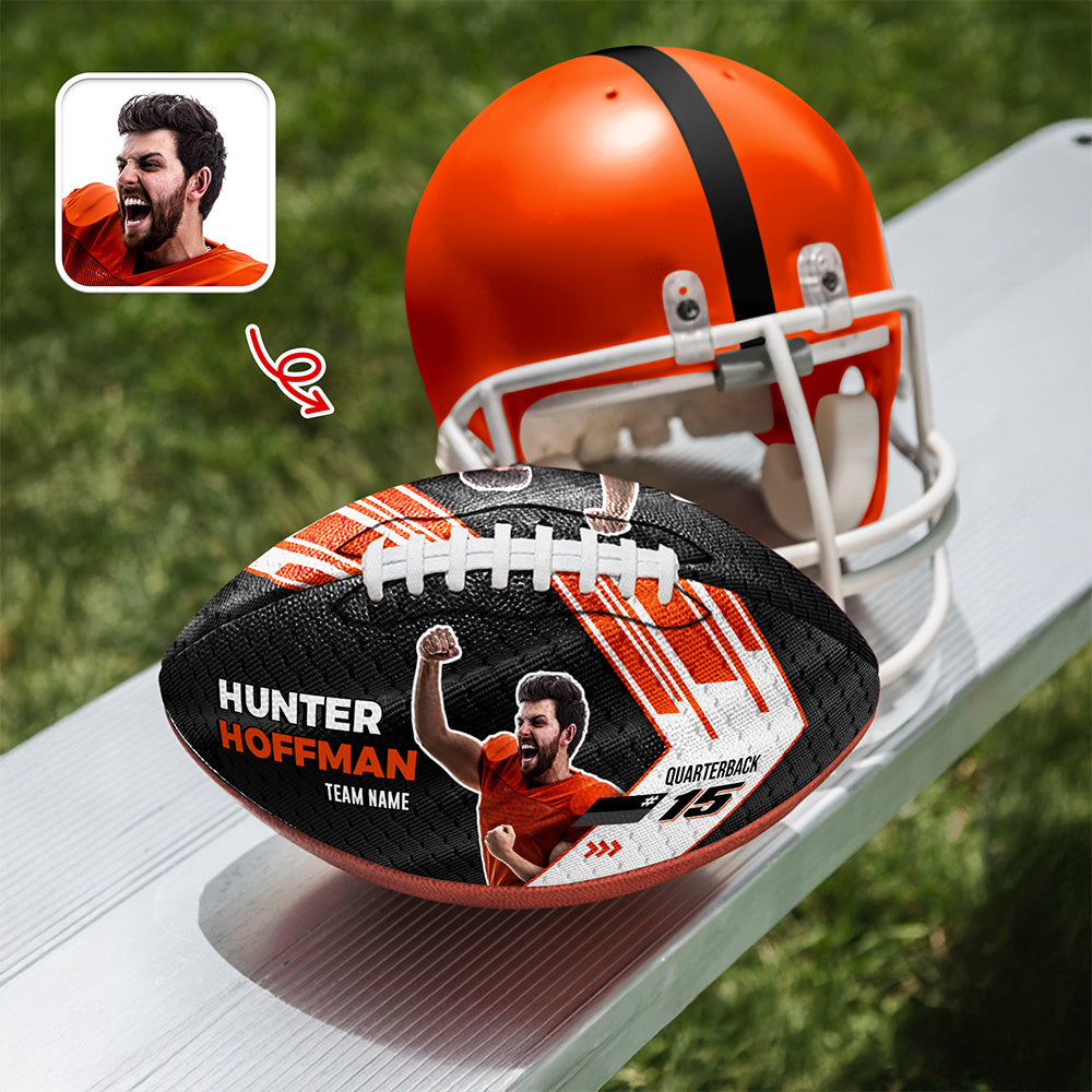 Custom Photo Football Ball Coach Gifts, Team Gifts For Football Lovers CH07 895704