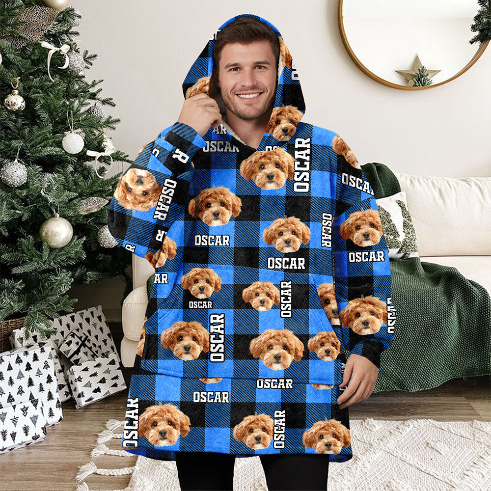 Custom Photo Name Dog Hoodie Blanket For Dog Lovers HA75 898232