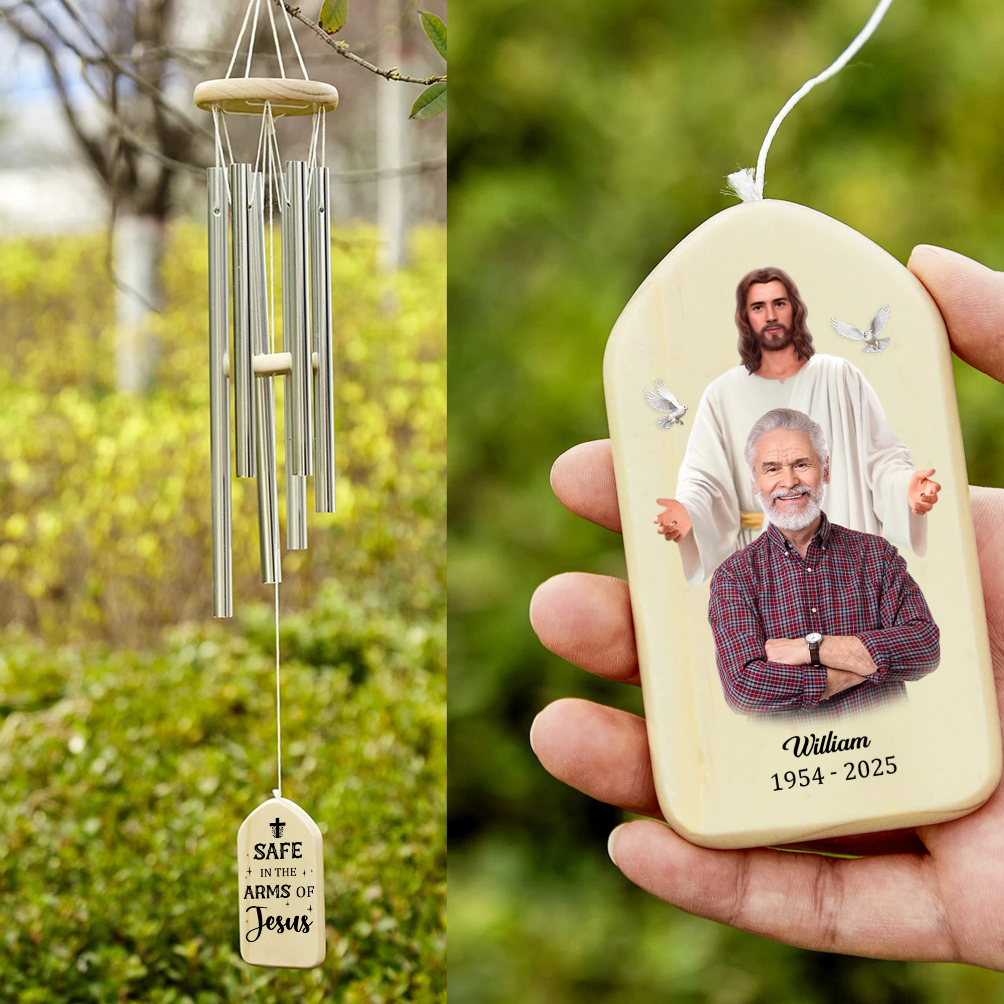 Custom Photo God Took You Home To Be With Him Memorial Wind Chimes LM32 893823