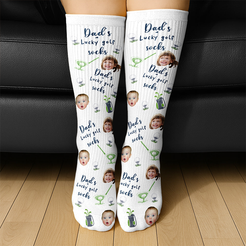 Custom Photo Dad’s Lucky Golf Socks Gift for Dad TH10 170945