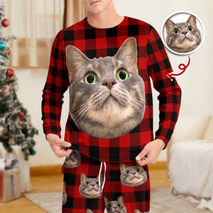 Custom Cat Face Photo With Christmas Accesories Sleepwear CH07 899250