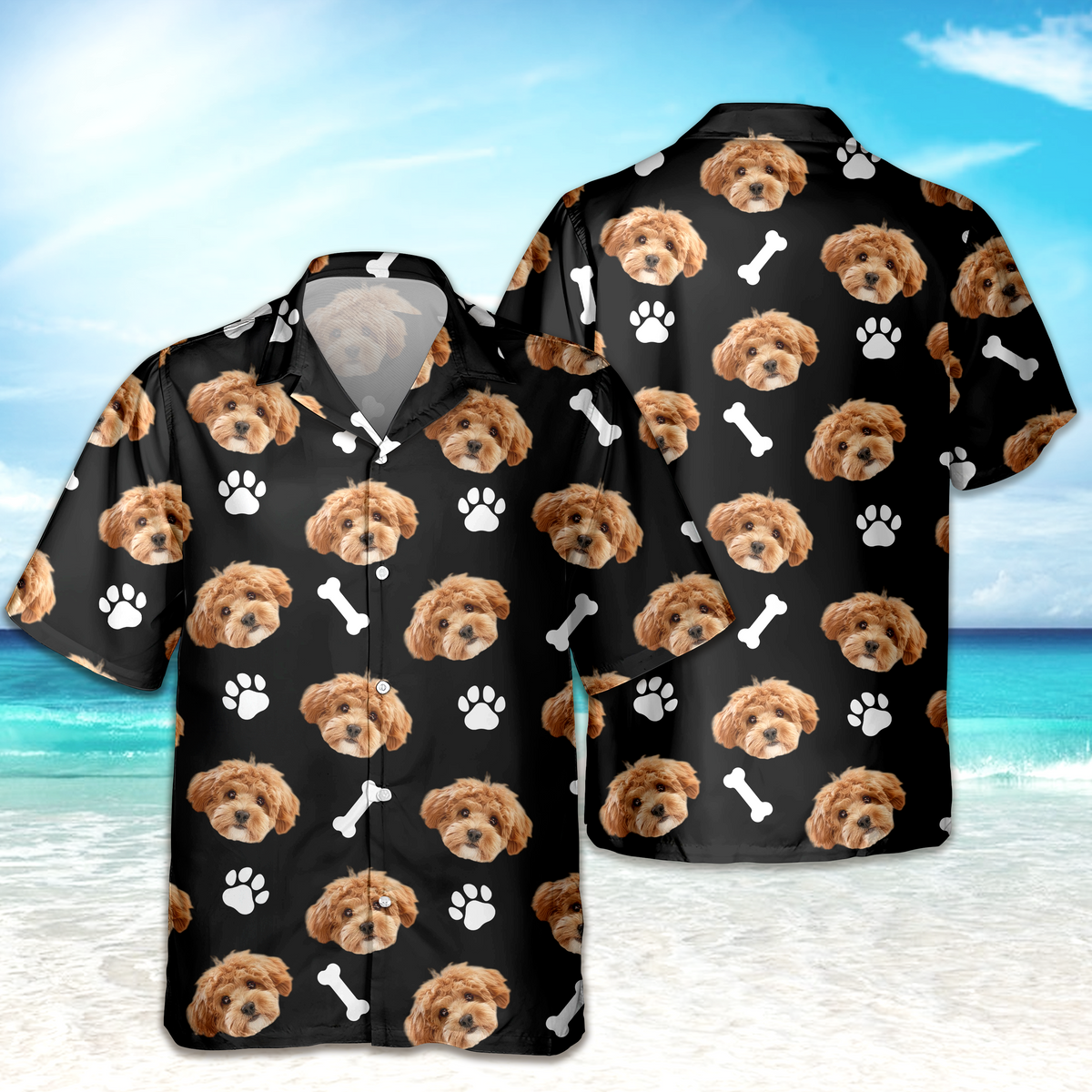 Custom Photo Face Dog With Bone Hawaii Shirt TH10 892761