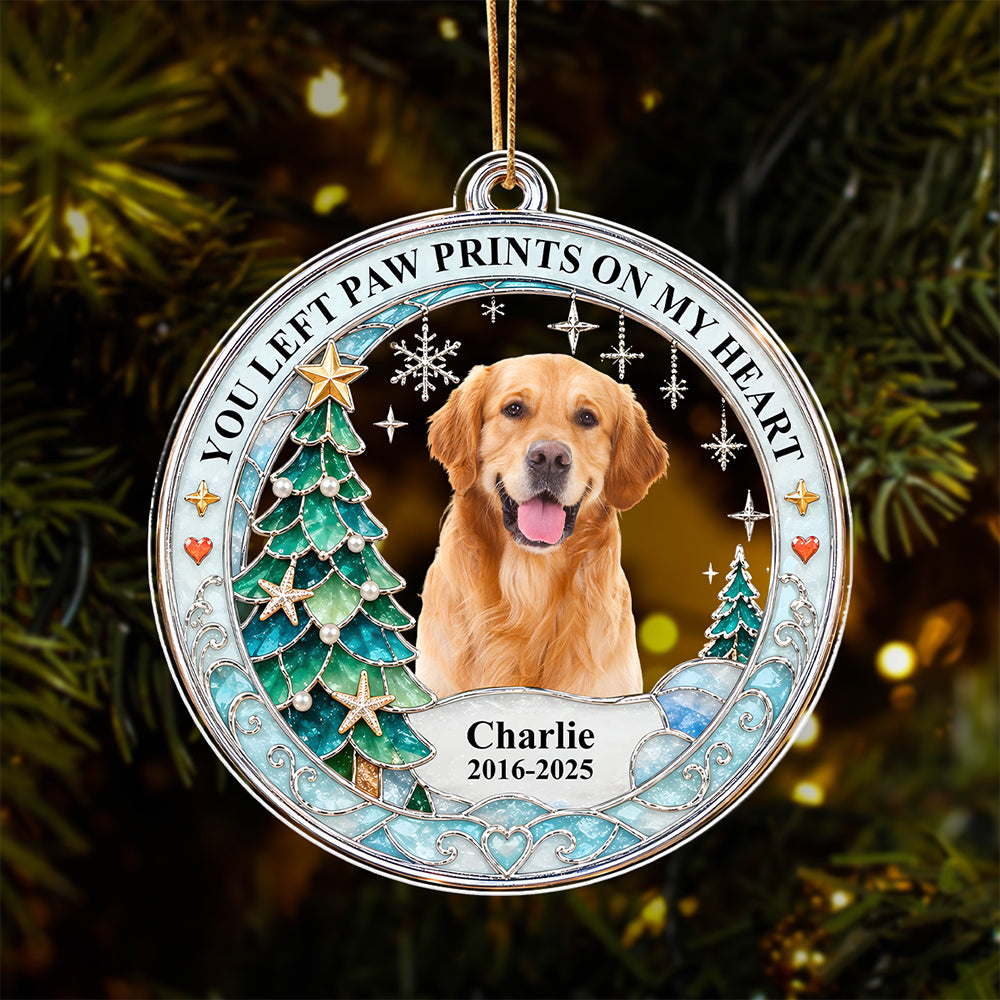 Custom Dog Photo In Loving Memory Christmas Acrylic Ornament Pet Loss Keepsake Gift CH07 180536