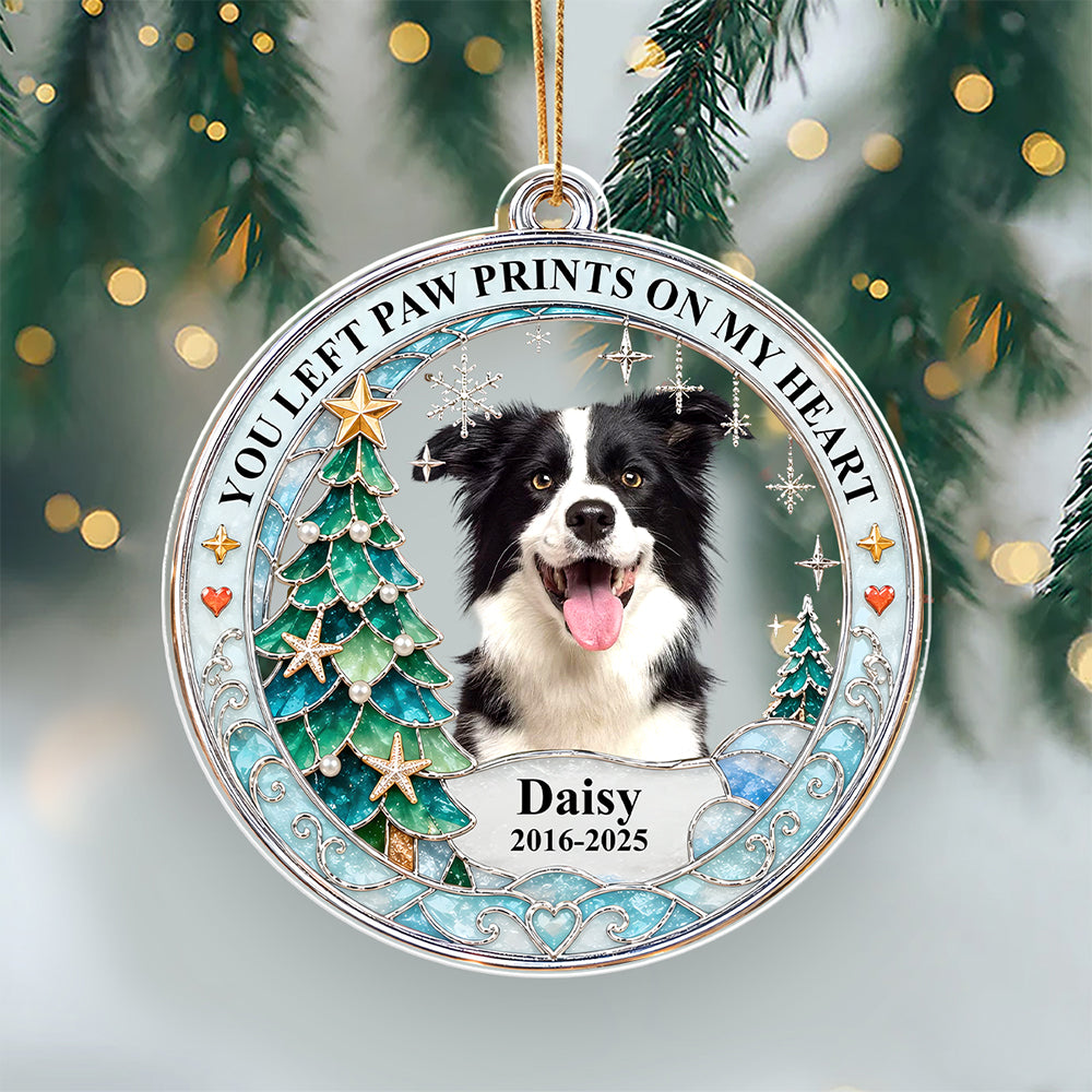 Custom Dog Photo In Loving Memory Christmas Acrylic Ornament Pet Loss Keepsake Gift CH07 180536