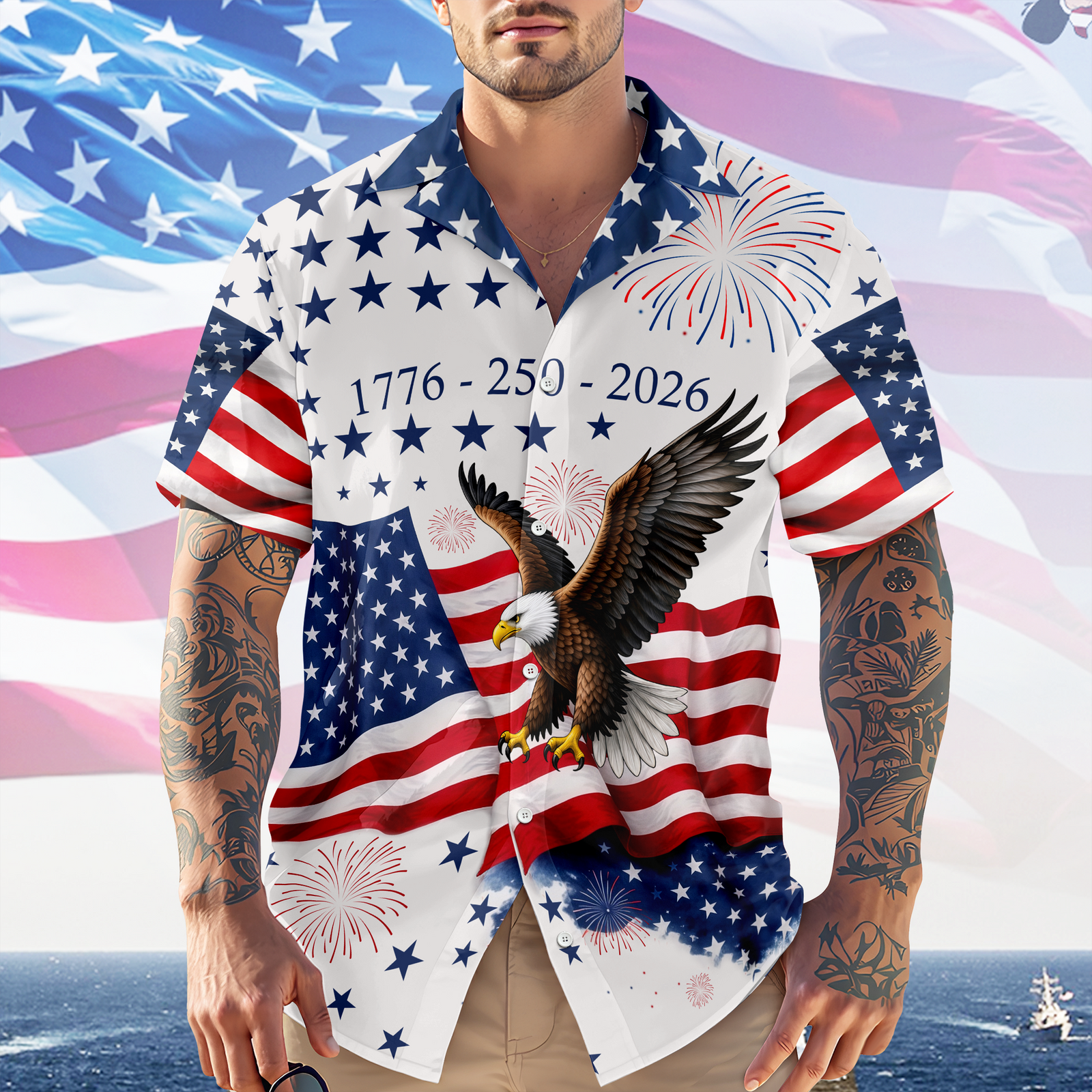 America 250th Anniversary 1776 - 2026 Patriotic Hawaiian Shirt CH07 911130