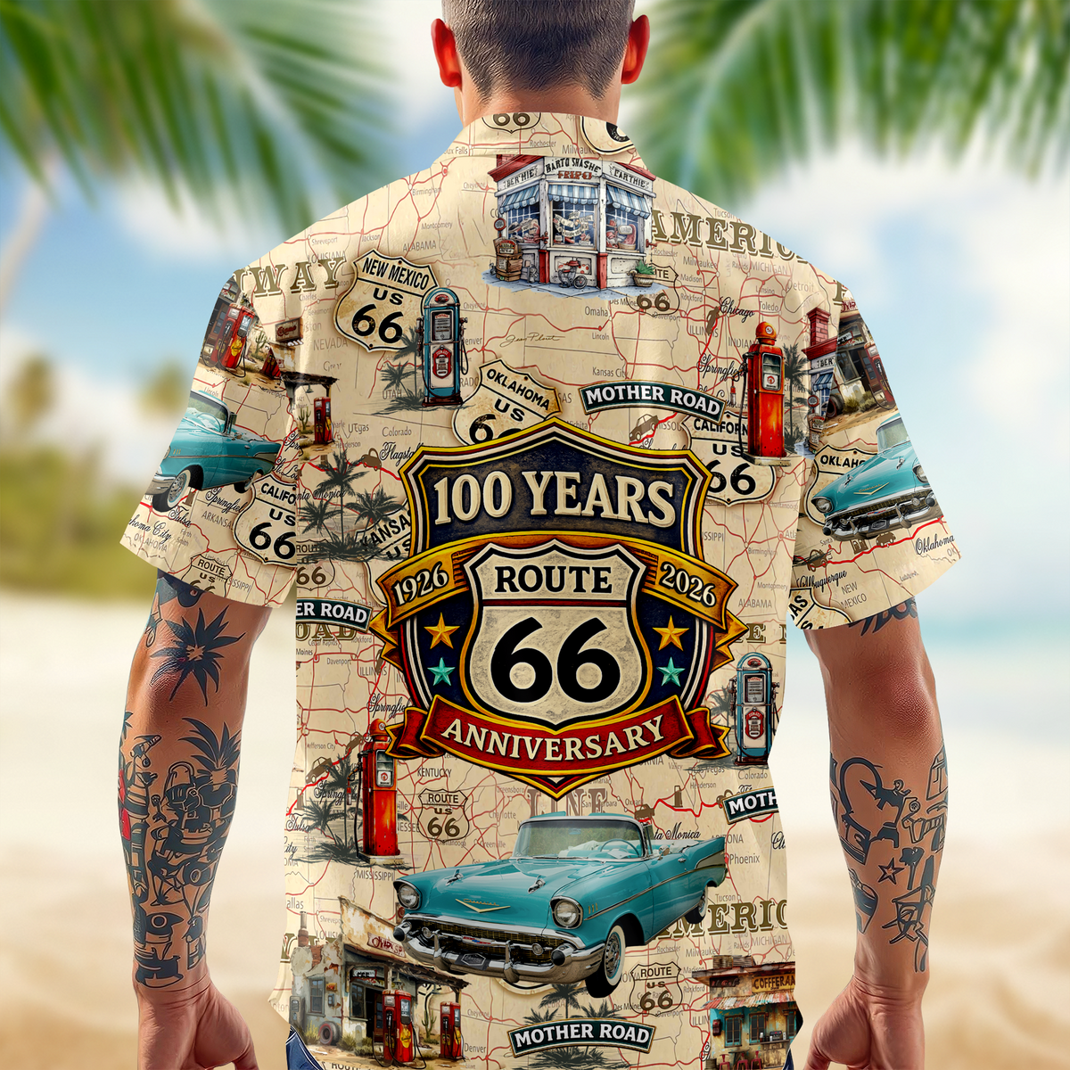Custom Car Photo 100 Years of Route 66 Mother of Road Hawaii Shirt Car Lovers Gift CH07 910584