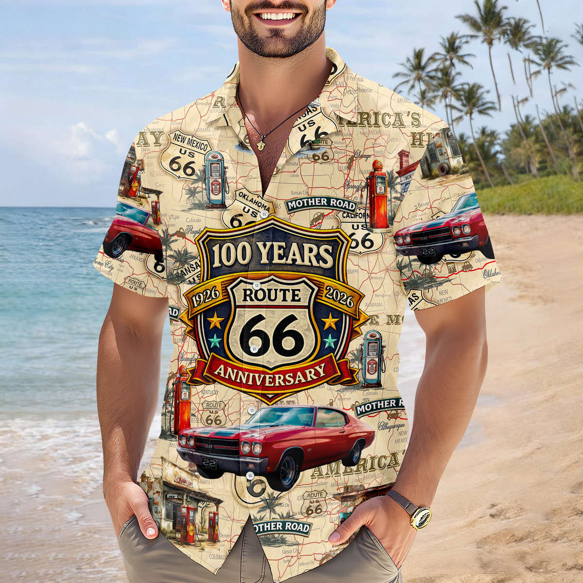 Custom Car Photo 100 Years of Route 66 Mother of Road Hawaii Shirt Car Lovers Gift CH07 910584
