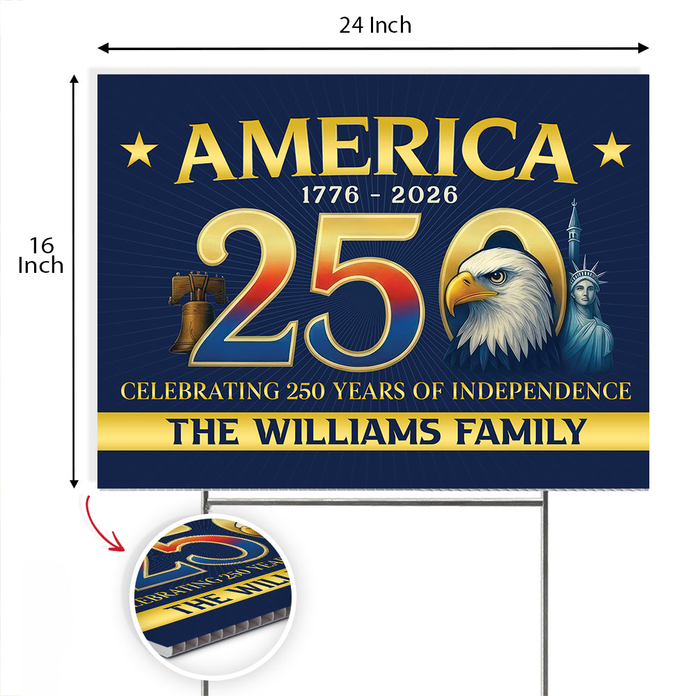 Personalized American Flag - America 250th Anniversary Yard Sign HO82 900998