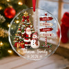 Custom Family Name & Year Christmas Tree Glass Ornament Santa Snowman Holiday Keepsake LM32 670193