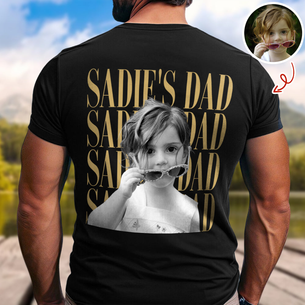 Personalized Vintage Photo Dad, Mom, Grandpa, Grandma Family Back Dark Shirt HA75 921522