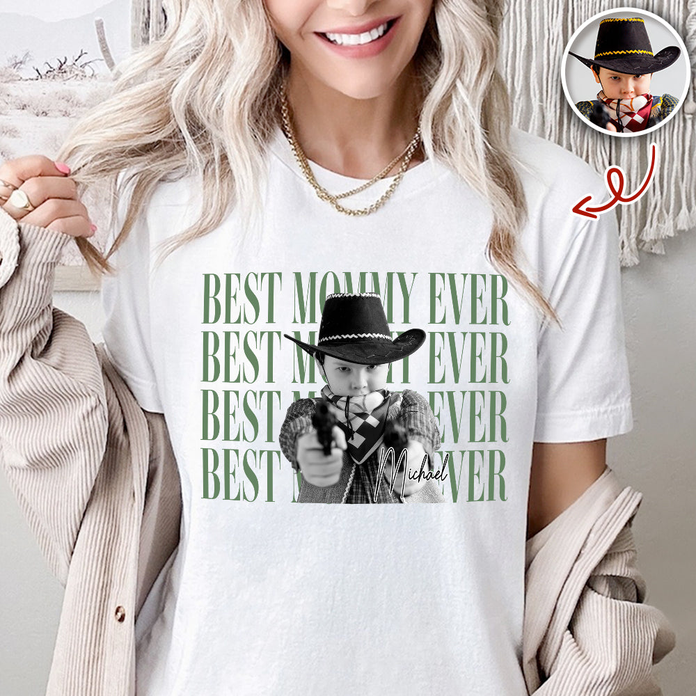 Personalized Vintage Photo Best Mom Ever Family Bright Shirt HA75 921362