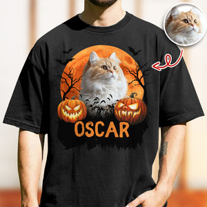 Custom Halloween Cat Photo Comfort Shirt Spooky Season Shirt Cat Lovers Halloween Gift CH07 899622