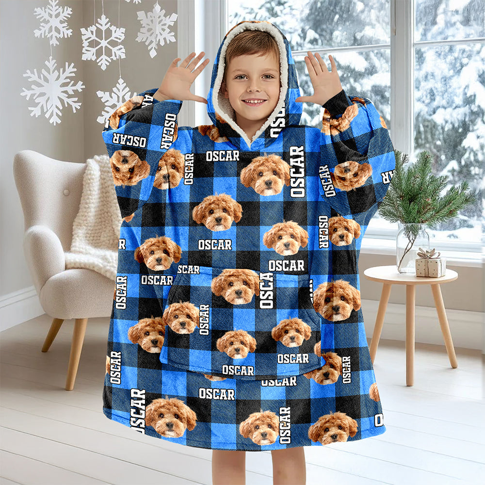 Custom Photo Name Dog Hoodie Blanket For Dog Lovers HA75 898232