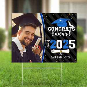 Congrats Class of 2025 Custom Image Yard Sign - Graduation Day, Senior Gift 889869