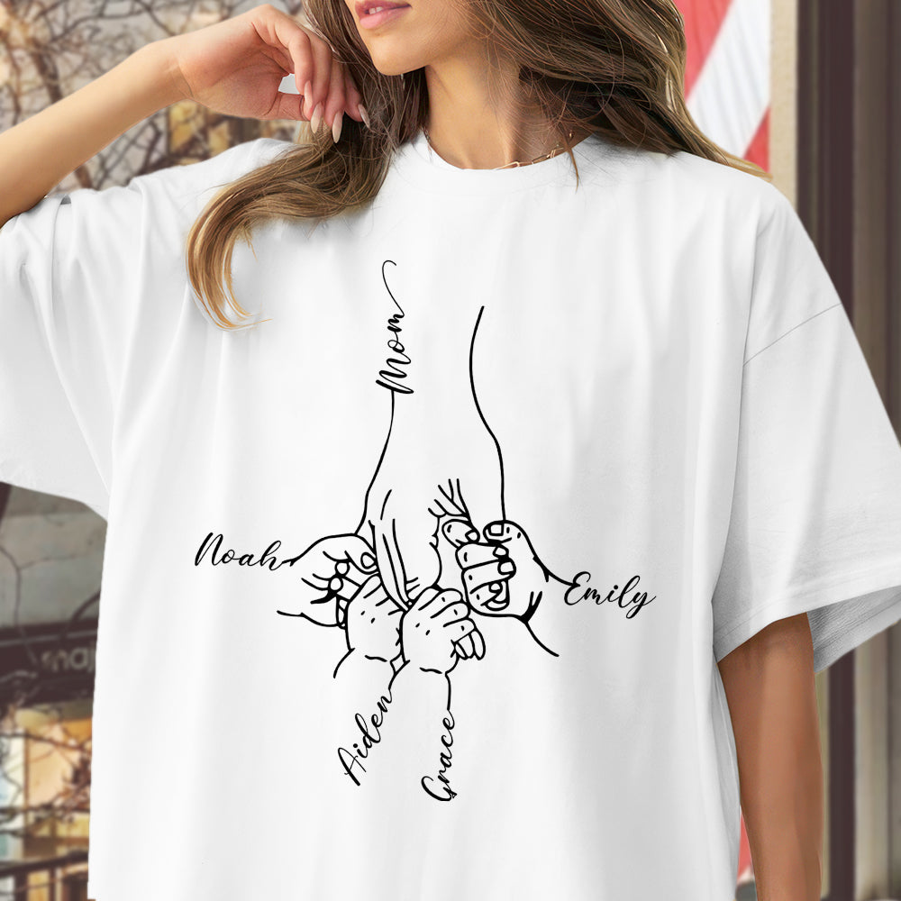 Personalized Handprint Shirt with Kids Names Bright Shirt Gift For Mother's Day HO82 902114