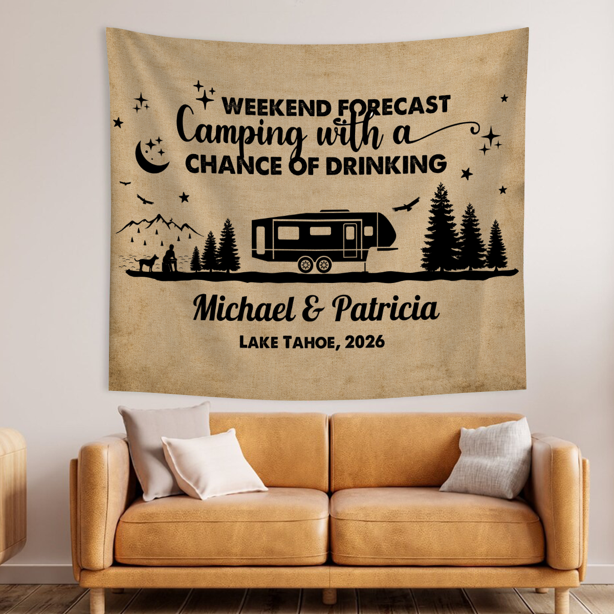 Personalized Welcome To Our Campsite Camping Tapestry HO82 903070