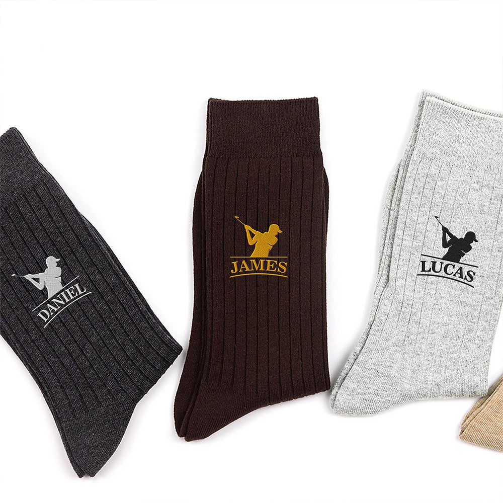 Personalized Name Golf Embroidered Socks Golfer Gift, Golf Accessories for Men CH07 180326