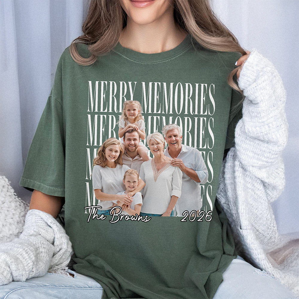 Custom Family Vintage Photo Merry Memories Comfort Shirt HA75 919368