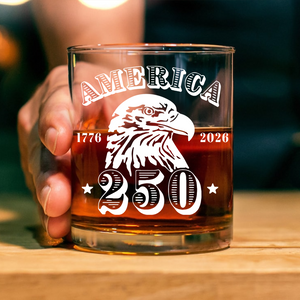 America 250 Years Happy 250th Birthday USA Whiskey Glass HA75 898102