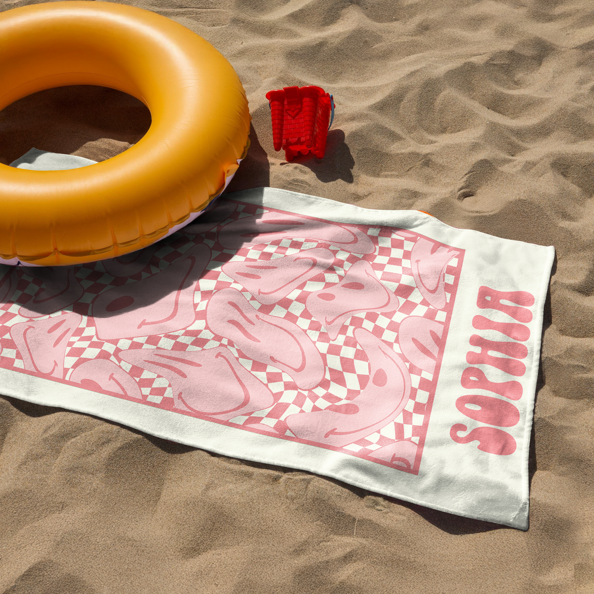 Personalized Smile Flower With Name Best Retro Summer Beach Towels LM32 893669