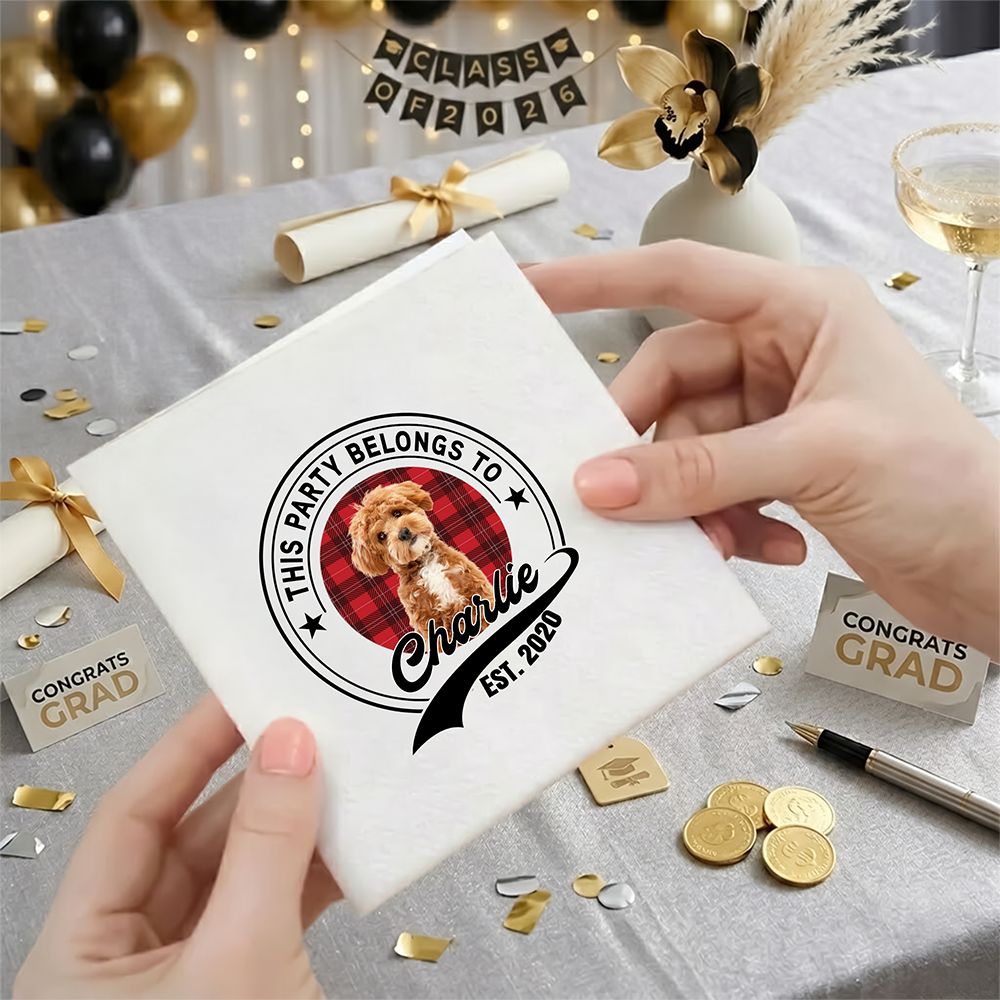 Personalized This Party Belongs To Dog Cat Napkins For Party Decor HO82 902214