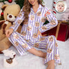 Custom Photo With Stripe Personalized Satin Pajamas Gift For Family HO82 900764