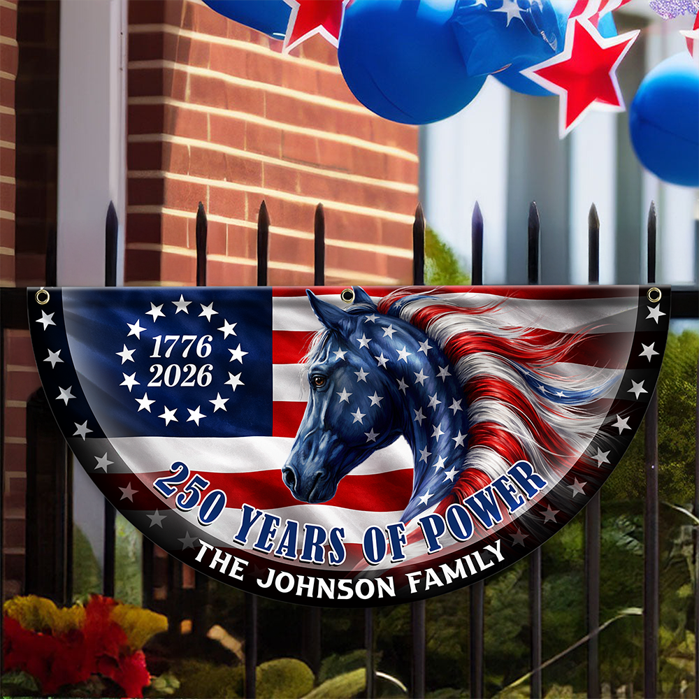 Custom Name 250 Years of Power Flag, 1776-2026 Patriotic Non-Pleated Fan Flag HA75 920568